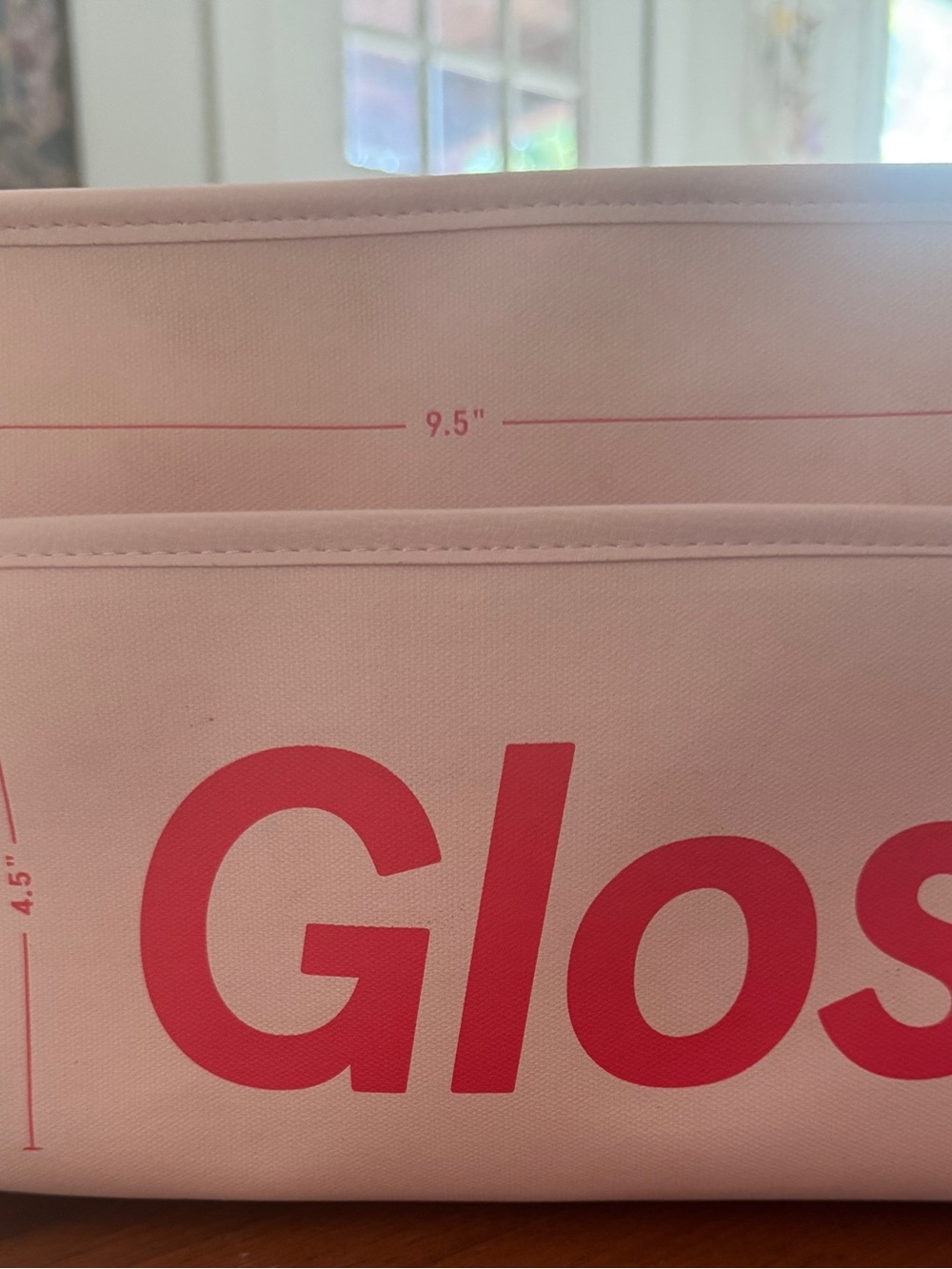 Glossier Pink Cosmetic Pouch with Bold Logo